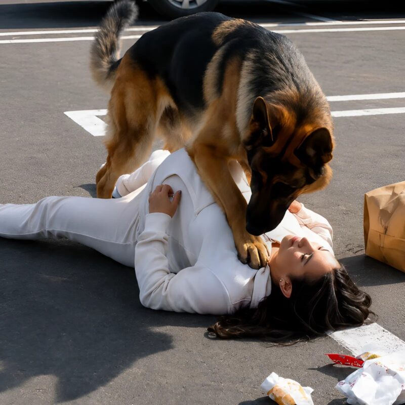 პოლიციის ძაღლმა ორსული ქალი საფრთხის გზიდან გაიყვანა და რამდენიმე წამის შემდეგ ყველამ გააცნობიერა, რომ მან შენიშნა ის, რაც სხვებს არ დაუნახავთ.